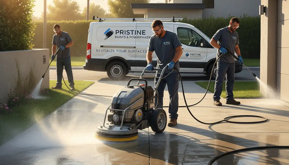 Concrete pressure cleaning service in Greenville, NC for driveways, patios, and walkways