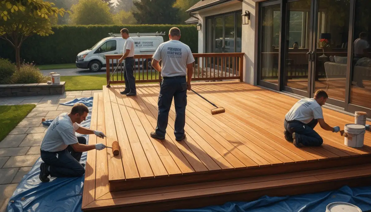 Deck painting service in Greenville, NC by Greenville Paint Pros for durable outdoor wood protection