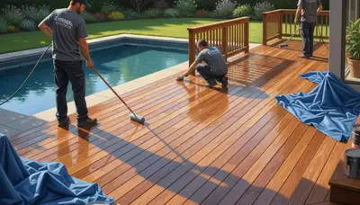 Professional deck sealing in Greenville, NC by Greenville Paint Pros for weather protection