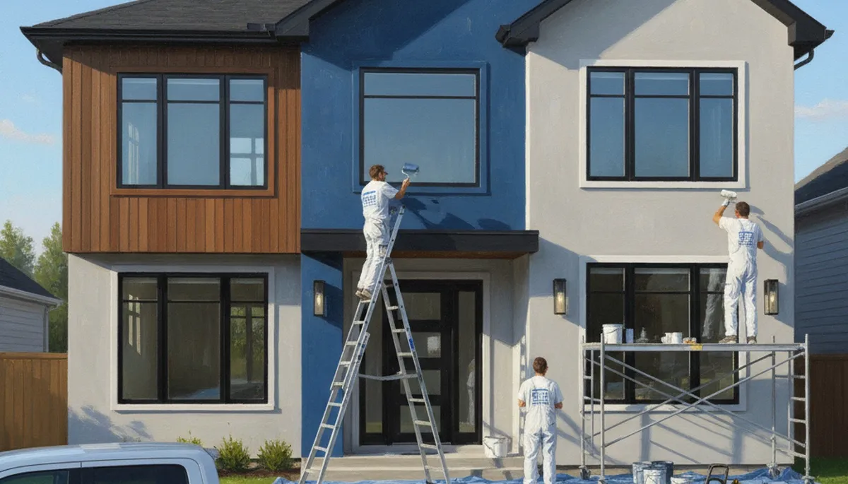 Exterior house painters in Greenville, NC applying weather-ready paint for curb appeal