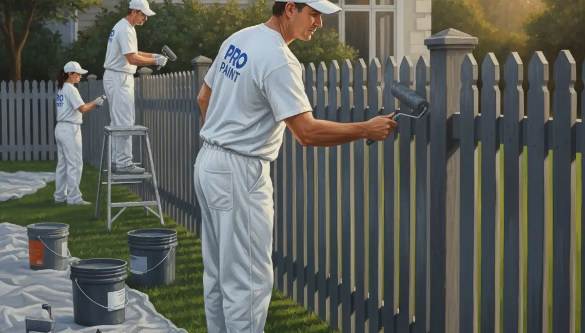 Fence painting service in Greenville, NC protecting and refreshing an exterior wood fence