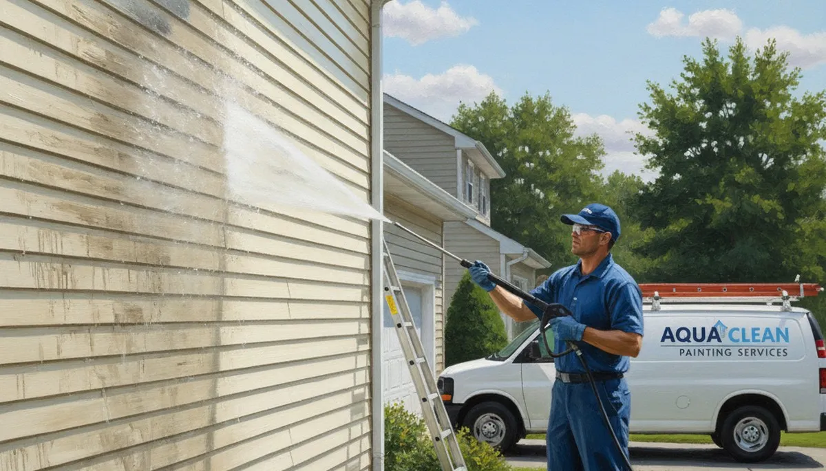 Vinyl siding pressure cleaning in Greenville, NC removes mold, mildew, and pollen buildup