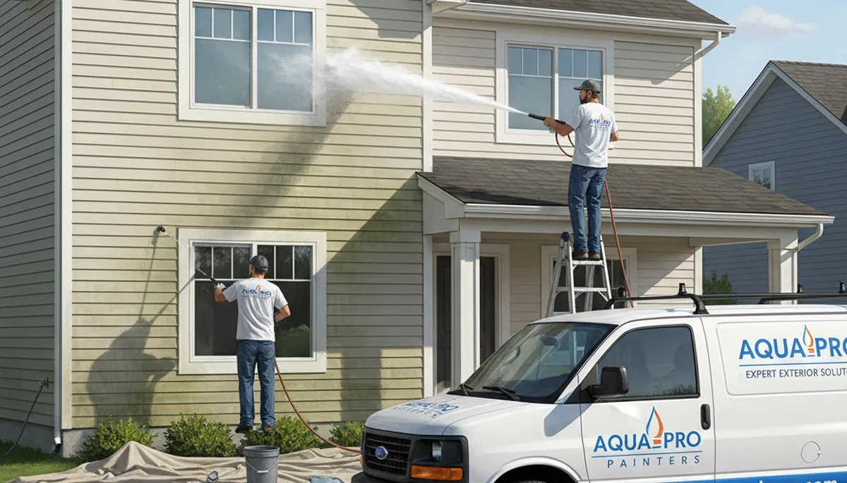 Vinyl siding pressure cleaning service in Greenville, NC for removing mold, mildew, and pollen buildup