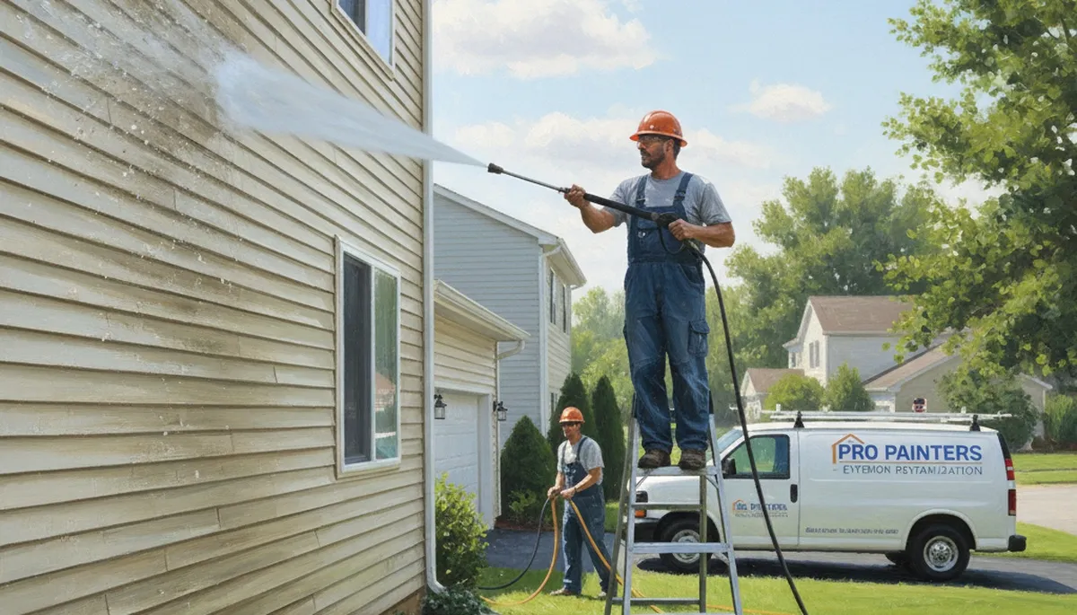Vinyl siding pressure cleaning for a Greenville, NC home by Greenville Paint Pros